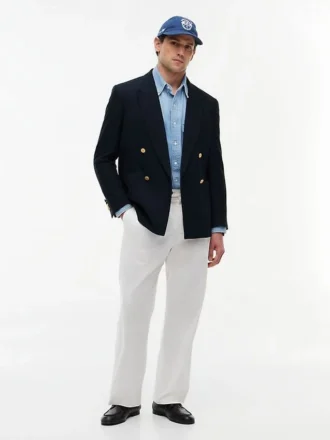 Strukturierter Blazer aus Baumwoll-Woll-Mischung Strukturierter Blazer aus Baumwoll-Woll-Mischung