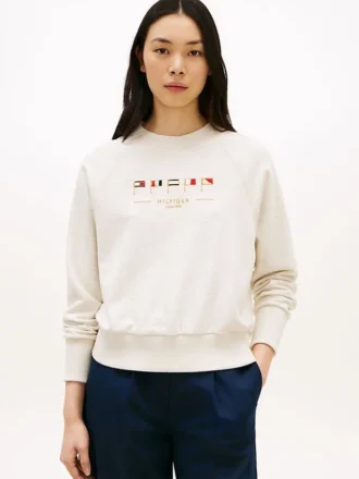 Sweatshirt mit gestickter Marineflagge