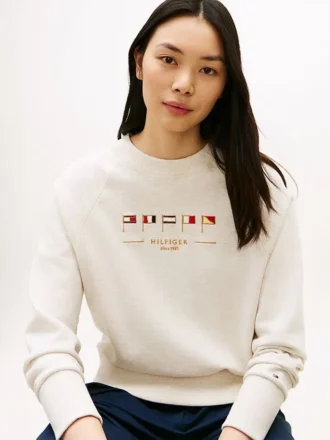 Sweatshirt mit gestickter Marineflagge