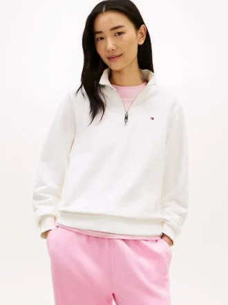 Sweatshirt mit Viertelreißverschluss und gebürsteter Innenseite