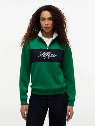 Sweatshirt mit Viertelreißverschluss und gebürsteter Innenseite
