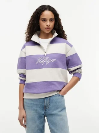 Sweatshirt mit Viertelreißverschluss und gebürsteter Innenseite