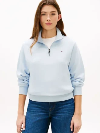 Sweatshirt mit Viertelreißverschluss und gebürsteter Innenseite