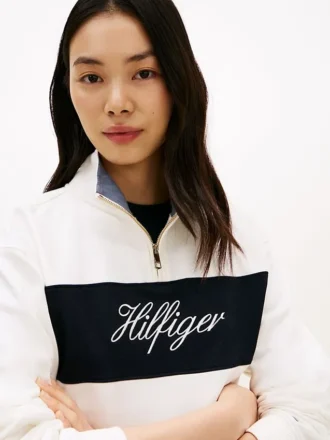 Sweatshirt mit Viertelreißverschluss und gebürsteter Innenseite