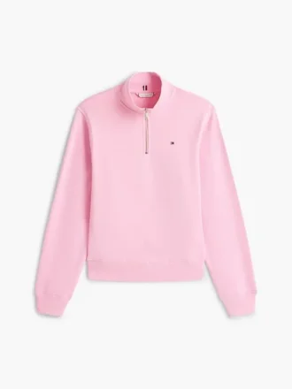 Sweatshirt mit Viertelreißverschluss und gebürsteter Innenseite