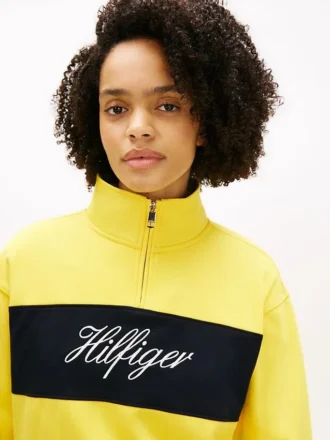 Sweatshirt mit Viertelreißverschluss und gebürsteter Innenseite