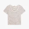 T-Shirt aus Leinenmischung mit U-Ausschnitt T-Shirt aus Leinenmischung mit U-Ausschnitt