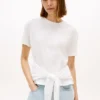 T-Shirt aus Slub-Baumwolle mit Bindeband vorne