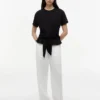 T-Shirt aus Slub-Baumwolle mit Bindeband vorne T-Shirt aus Slub-Baumwolle mit Bindeband vorne