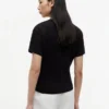 T-Shirt aus Slub-Baumwolle mit Bindeband vorne T-Shirt aus Slub-Baumwolle mit Bindeband vorne