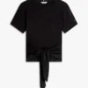 T-Shirt aus Slub-Baumwolle mit Bindeband vorne T-Shirt aus Slub-Baumwolle mit Bindeband vorne