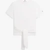 T-Shirt aus Slub-Baumwolle mit Bindeband vorne