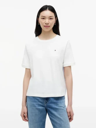 T-Shirt aus verschiedenen Materialien mit Bindeband