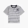 T-Shirt mit abstraktem Blumenprint und Streifen T-Shirt mit abstraktem Blumenprint und Streifen