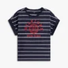 T-Shirt mit Dolman-Ärmeln und gestreiftem Hilfiger-Logo T-Shirt mit Dolman-Ärmeln und gestreiftem Hilfiger-Logo