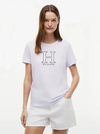 T-Shirt mit floralem H-Logo