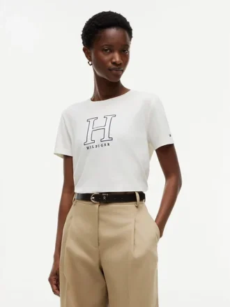 T-Shirt mit floralem H-Logo