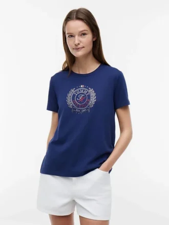 T-Shirt mit foliertem Lorbeerblatt-Logo