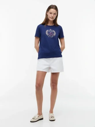T-Shirt mit foliertem Lorbeerblatt-Logo
