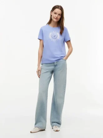 T-Shirt mit foliertem Lorbeerblatt-Logo