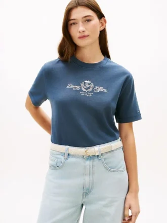 T-Shirt mit gesticktem Club-Wappen