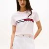 T-Shirt mit gesticktem Flaggenstreifen-Logo T-Shirt mit gesticktem Flaggenstreifen-Logo