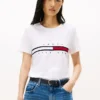 T-Shirt mit gesticktem Flaggenstreifen-Logo