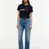 T-Shirt mit gesticktem Flaggenstreifen-Logo