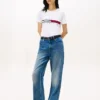 T-Shirt mit gesticktem Flaggenstreifen-Logo