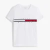 T-Shirt mit gesticktem Flaggenstreifen-Logo
