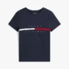 T-Shirt mit gesticktem Flaggenstreifen-Logo