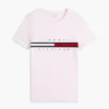 T-Shirt mit gesticktem Flaggenstreifen-Logo T-Shirt mit gesticktem Flaggenstreifen-Logo