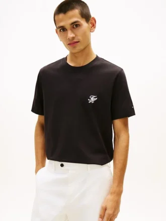 T-Shirt mit gesticktem Schriftzug-Monogramm