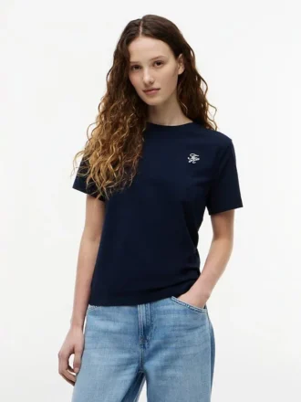 T-Shirt mit gesticktem Schriftzug-Monogramm