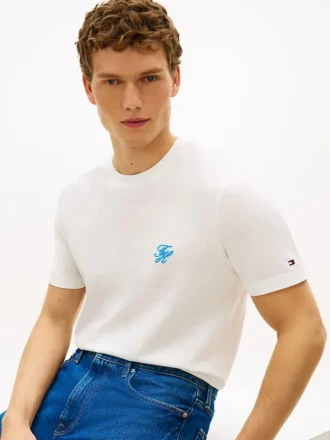 T-Shirt mit gesticktem Schriftzug-Monogramm