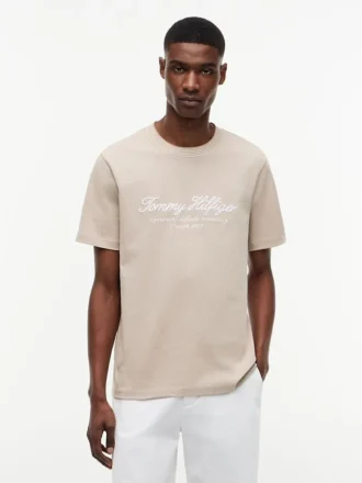 T-Shirt mit gestreiftem Logo im maritimen Stil
