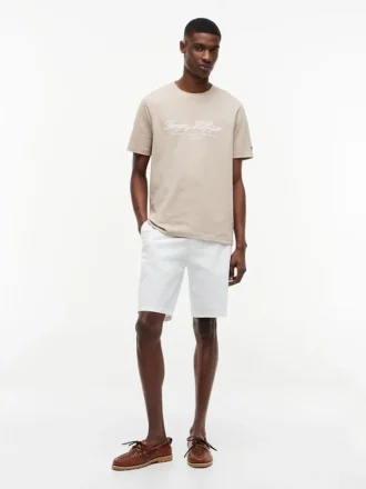 T-Shirt mit gestreiftem Logo im maritimen Stil