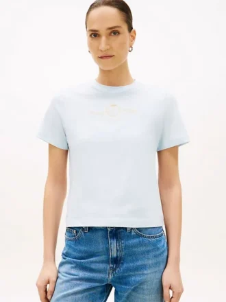 T-Shirt mit goldfarbenem Club-Wappen-Logo