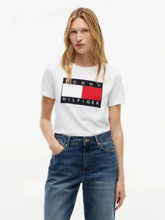 T-Shirt mit großem Flaggenlogo