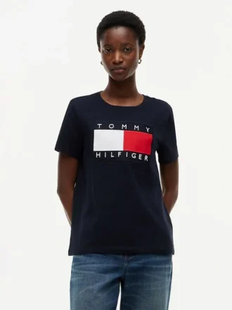 T-Shirt mit großem Flaggenlogo