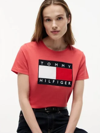 T-Shirt mit großem Flaggenlogo