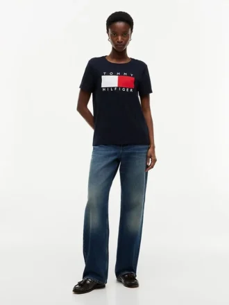T-Shirt mit großem Flaggenlogo