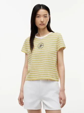 T-Shirt mit maritimem Schriftzug-Monogramm und Streifen