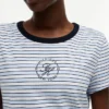 T-Shirt mit maritimem Schriftzug-Monogramm und Streifen T-Shirt mit maritimem Schriftzug-Monogramm und Streifen