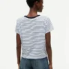 T-Shirt mit maritimem Schriftzug-Monogramm und Streifen T-Shirt mit maritimem Schriftzug-Monogramm und Streifen
