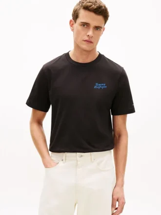 T-Shirt mit Palmen-Grafik auf der Rückseite