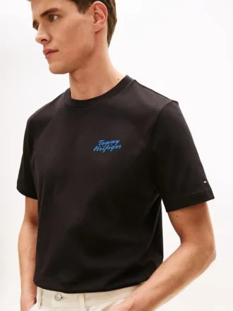 T-Shirt mit Palmen-Grafik auf der Rückseite