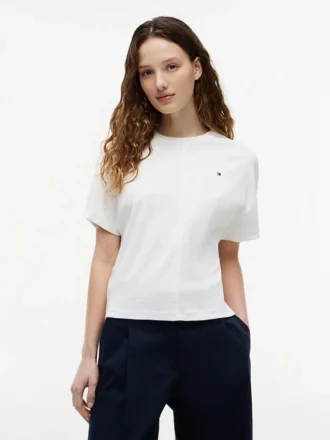 T-Shirt mit Rundhalsausschnitt und Fledermausärmeln