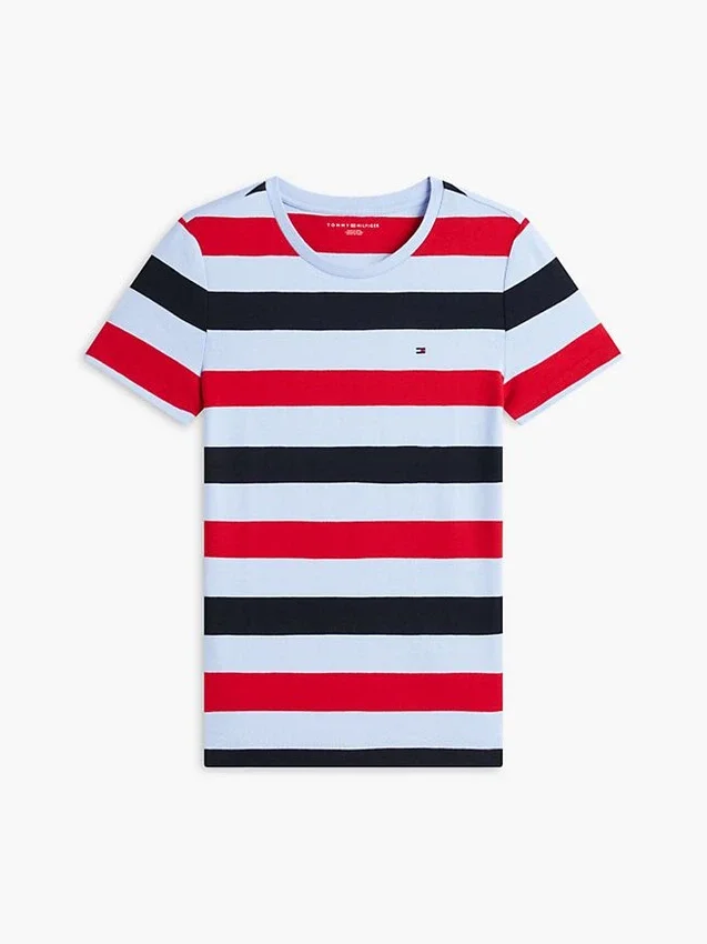 T-Shirt mit Rundhalsausschnitt und Rugby-Streifen T-Shirt mit Rundhalsausschnitt und Rugby-Streifen