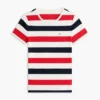 T-Shirt mit Rundhalsausschnitt und Rugby-Streifen